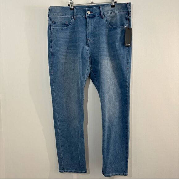 True Religion Jeans Mens 34 Blue Denim Pants Geno Relaxed Slim NWT $159 - Picture 2 of 13